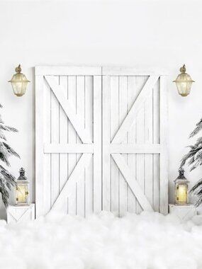 10x10 Barn Door Christmas Holiday Photography Background / Backdrop